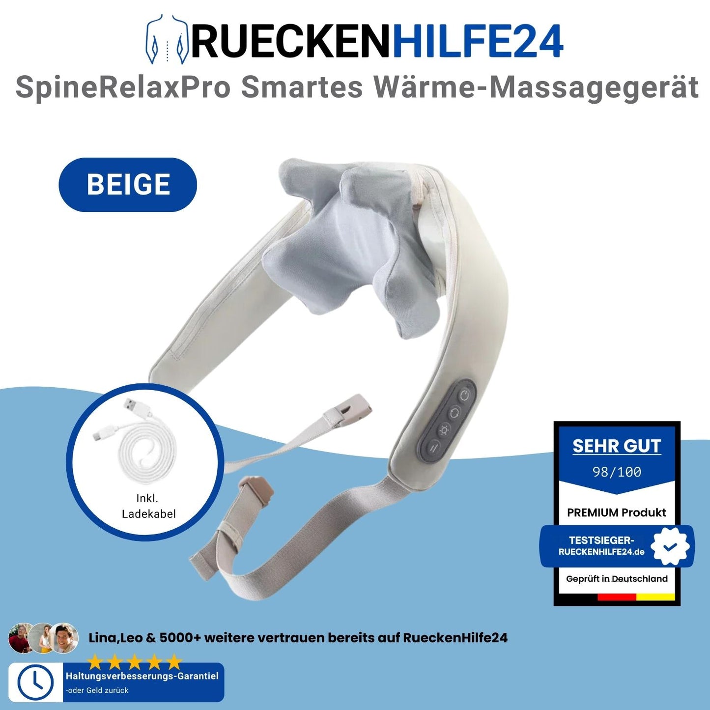 SpineRelaxPro - Smartes Wärme-Massagegerät