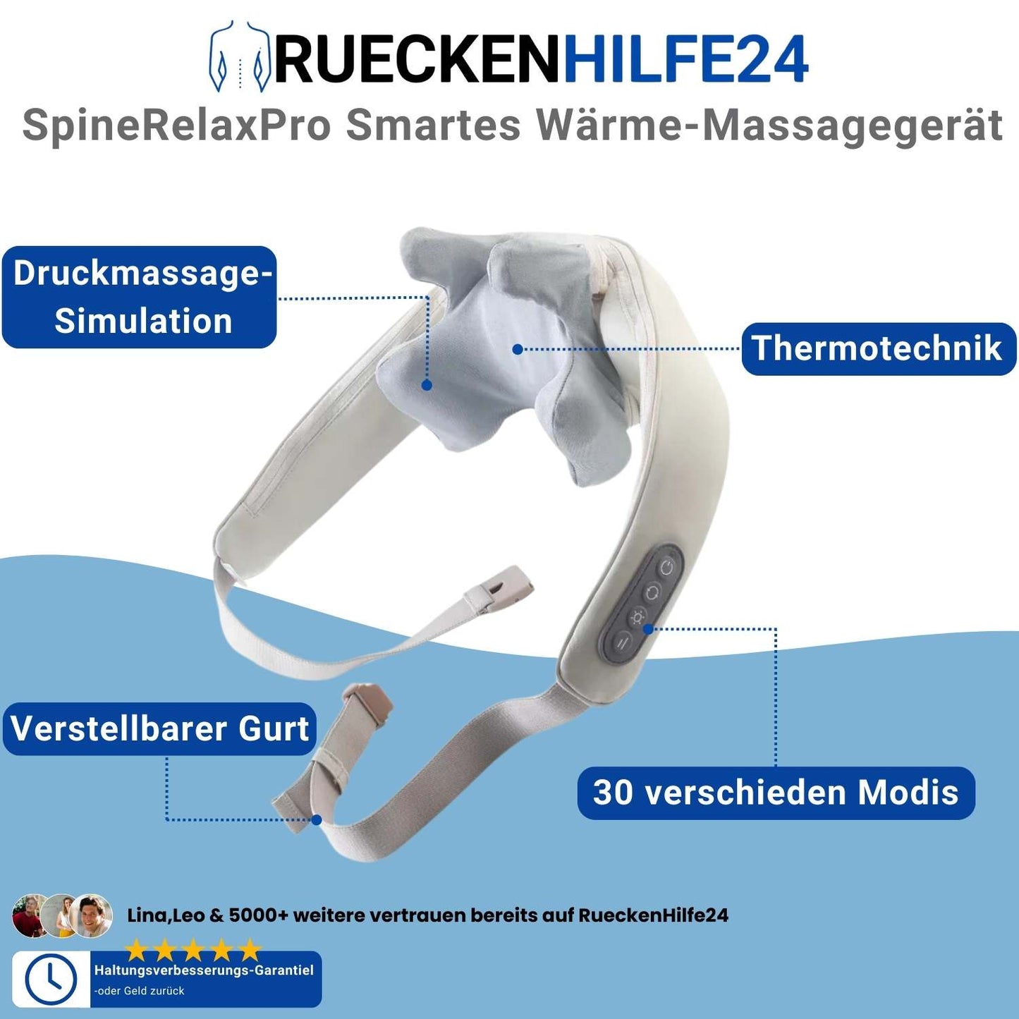SpineRelaxPro - Smartes Wärme-Massagegerät