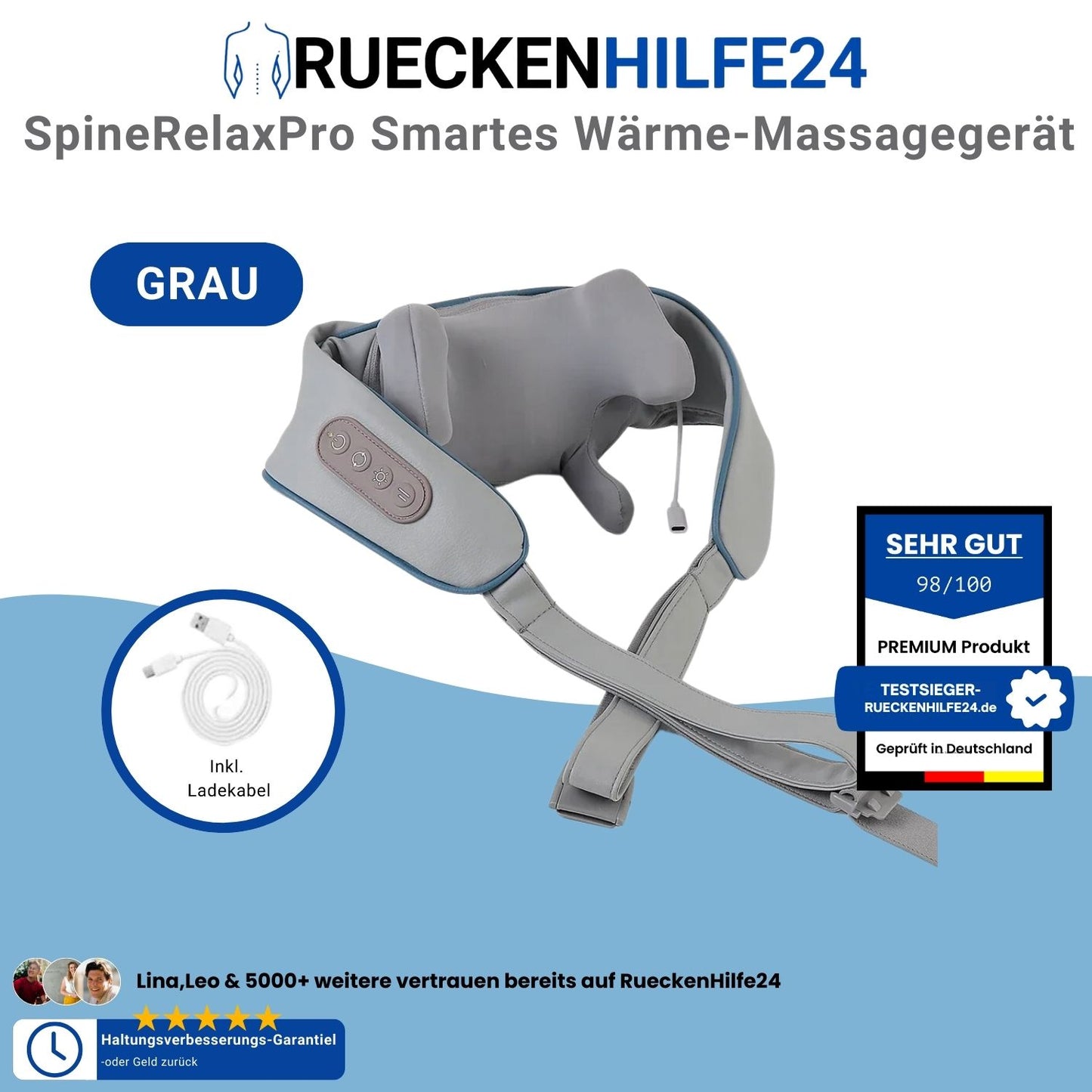 SpineRelaxPro - Smartes Wärme-Massagegerät